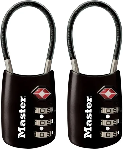 Miniatura 14 de Master Lock 4688D Candado para Equipaje con Combinación Personalizable Aprobado por TSA, 1 Unidad, Plateado