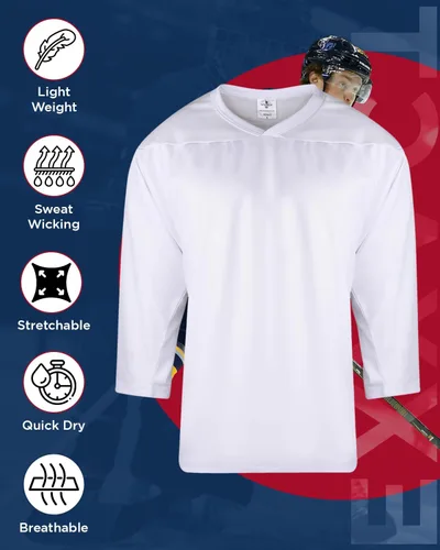 Miniatura 5 de Exxact Sports Camisetas de hockey juvenil para niños, camiseta de práctica de hockey, camiseta en blanco de hockey, camiseta de hockey sobre hierba