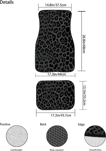 Miniatura 7 de Tapetes universales con estampado de leopardo negro y verde, patrón abstracto de guepardo, textura de piel de animales salvajes, tapetes para autos
