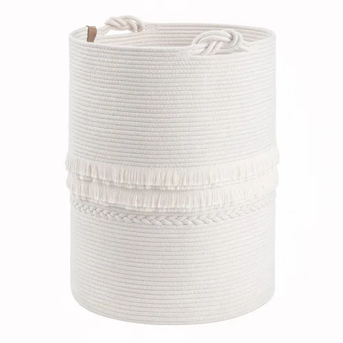Miniatura 17 de CherryNow Cesta grande de mimbre para lavandería, entrada, dormitorio, cestas decorativas de yute para ropa, juguetes, cesta de toalla para baño, 22