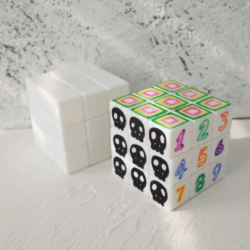 Miniatura 3 de Cubo mágico en blanco 3x3 3x3 cubo blanco rompecabezas juguetes DIY