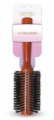 Miniatura 2 de Cortex Professional Cepillo térmico de cerdas de jabalí 100% natural, cepillo redondo para mujeres y hombres de pelo corto, mango de cepillos