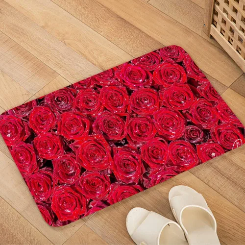 Miniatura 5 de LYFANS Alfombras de baño de espuma de esponja absorbente suave para baño y cocina (30 x 18 pulgadas), tapete de franela antideslizante brillante