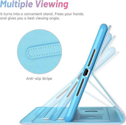 Miniatura 4 de Dteck Funda para iPad mini 5/4/3/2/1, elegante y ligera de cuero sintético tipo folio con cartera, funda inteligente