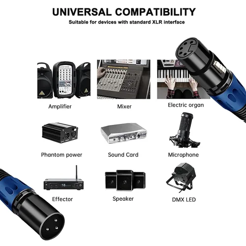 Miniatura 6 de Cable de luz de escenario DMX de 11.8 pulgadas, cable XLR DJ, conector XLR macho de 3 pines a conexión XLR DMX hembra de 5 pines para, foco de luz