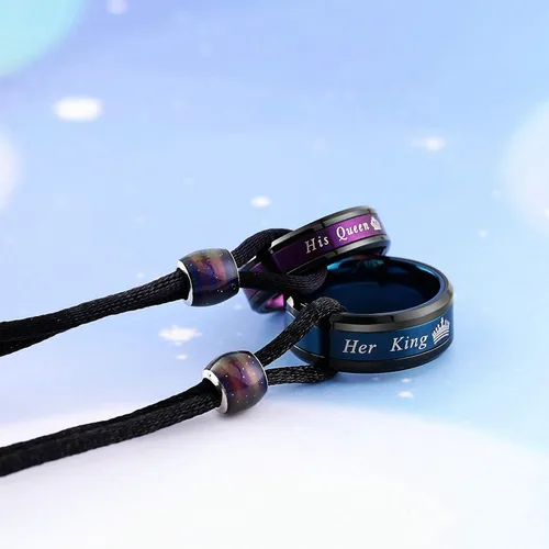 Miniatura 4 de Aeici Couple Necklaces for Him and Her Stainless Steel His Queen Her King Crown Pendant Necklace for Women and Men