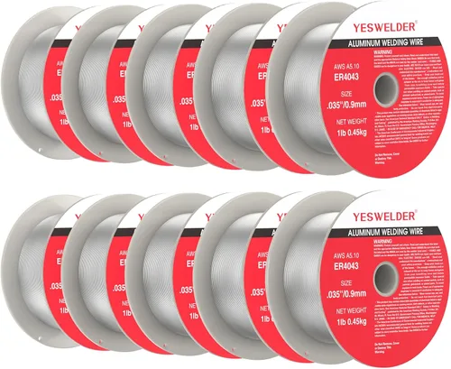 Miniatura 11 de YESWELDER - Alambre de soldadura de aluminio con silicio, ER4043 de 0.89 mm de diámetro, carrete de plástico ABS fuerte de 1 libra, alambre MIG