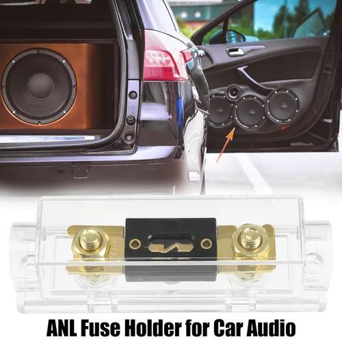 Miniatura 2 de X AUTOHAUX 1 Unidades de audio para coche 0 4 8 calibre en línea ANL portafusibles transparente transparente bloque de fusibles con 2 unids 125A