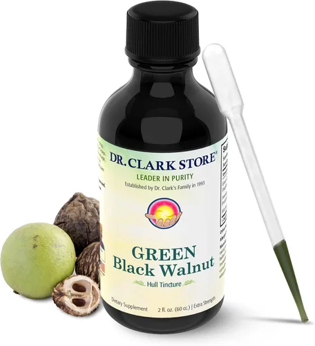 Tintura Original de Cáscara de Nuez Negra Verde (Fuerza Extra) por Dr. Hulda Clark (2 fl oz (paquete de 1))