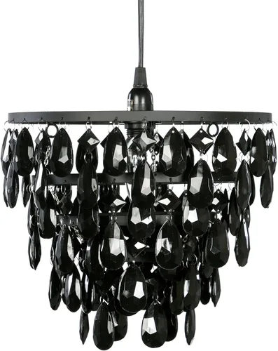 Miniatura 4 de gypsy color La lámpara de techo colgante original de Brink House, 1 luz, color negro, cúpula, enchufable, H10"xW11.5", marco de metal negro con 5