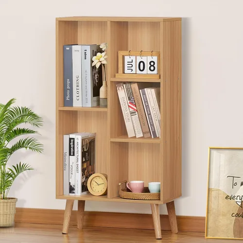 Miniatura 10 de LEYAOYAO Estantería de 5 cubos de 3 niveles con patas, estante negro menta para libros para niños, bonito organizador de almacenamiento, estantes