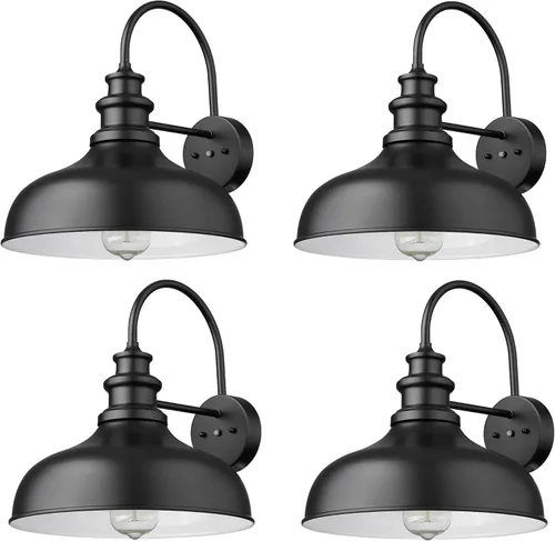 Miniatura 14 de Bestshared Luz de granero de granja con sensor de anochecer a amanecer, aplique de pared exterior antioxidante, farol de pared al aire libre