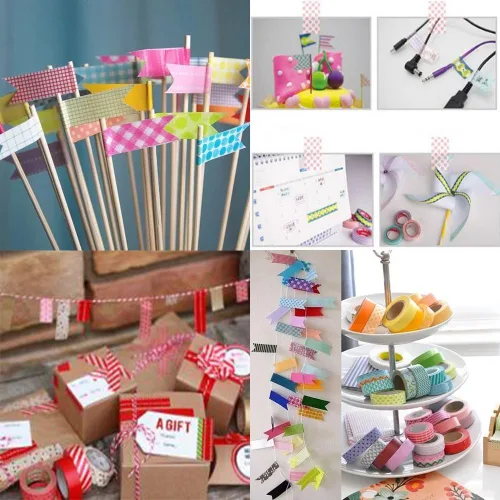 Miniatura 6 de 5 rollos de cinta adhesiva Washi de enmascarar de Navidad, 0.6 pulgadas x 32.8 pies, cinta decorativa Washi para álbumes de recortes, planificador
