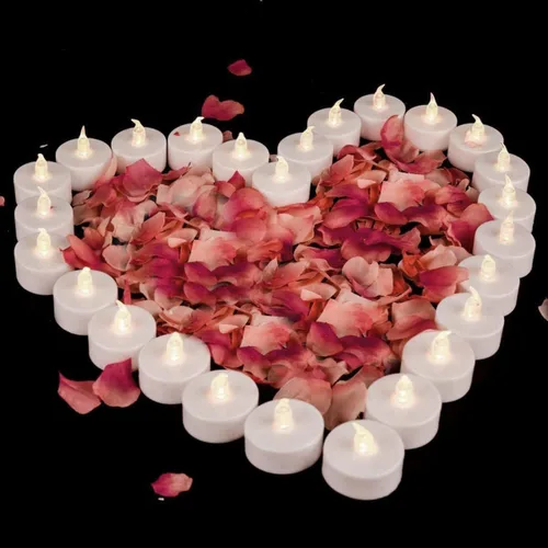 Miniatura 7 de Velas de té sin llama, juego de 24 velas LED a pilas con parpadeo eléctrico, vela votiva falsa realista, lámpara de luz blanca cálida de larga