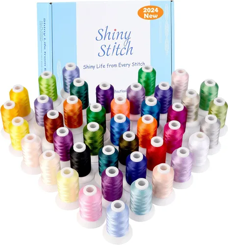 Hilo para máquina de bordar de 42 colores, 1,640.4 ft (550 Y) cada carrete de hilo de poliéster para coser y bordar, hilo de bordado para el hogar,