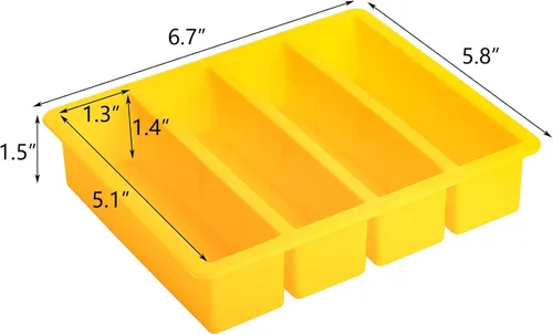 Miniatura 5 de Hedume Juego de 4 bandejas de silicona para moldes de mantequilla, bandejas de silicona para cubitos de hielo, bandeja de molde para cubitos