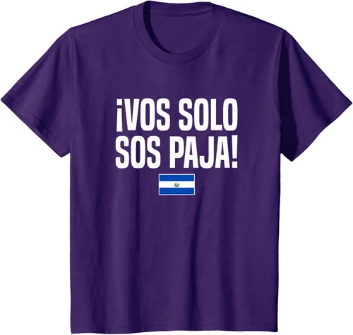 Miniatura 25 de Camiseta Vos Solo Sos Paja Salvadoran Slang Bandera de El Salvador, Negro