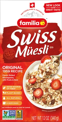 Miniatura 2 de Familia Cereal suizo Muesli, receta original con frutas y nueces, disfruta de avena caliente, fría o durante la noche, 12 onzas (paquete de 1)
