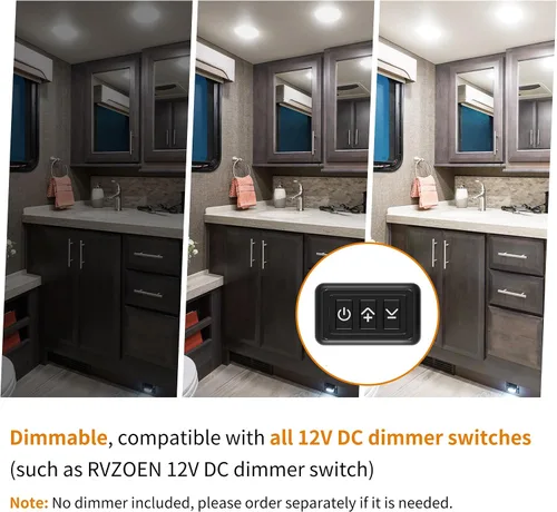 Miniatura 5 de RVZONE Luz LED de Techo Empotrada para RV Barco de 4.5 Pulgadas, Luz LED de Disco para RV de 12 Voltios Blanco Frío, Iluminación Interior Downlight