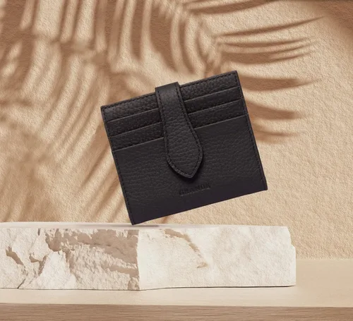 Miniatura 108 de Grande -3803 Cartera unisex, Azul (Iced Blue), Cartera delgada de cuero con cierre a presión pequeño