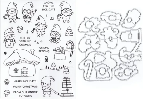 Miniatura 6 de DzIxY Juego de sellos transparentes de animales de árbol de Navidad y troqueles de corte de metal para hacer tarjetas, álbumes de recortes