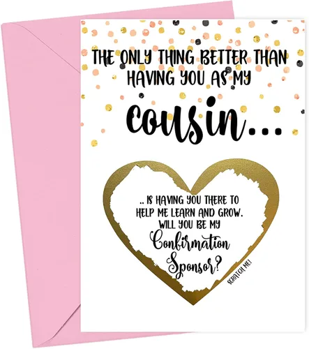 Miniatura 10 de Tarjeta para raspar con texto en inglés «Will You Be My Godmother Godfather Scratch Off», tarjeta para promoción de Tia y Tio a Padrinos de parte