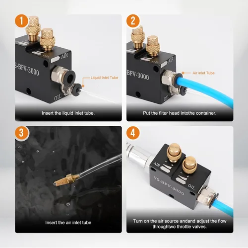 Miniatura 5 de 1/4" Rociador de Refrigerante con Base Magnética, Aerosol de Refrigeración CNC para Fresadora y Torno de Metal, Sistema de Lubricación por
