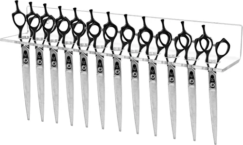 Miniatura 2 de Marketing Holders Organizador de pinceles acrílicos colgantes con 6 agujeros, accesorios incluidos, soporte de pared acrílico negro, estante