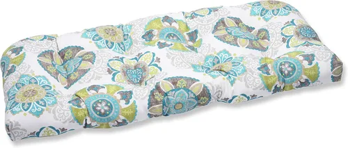 Miniatura 11 de Pillow Perfect Cojín floral para sofá de interior/exterior, acolchonado, resistente a la intemperie y a la decoloración, 19 x 44 pulgadas