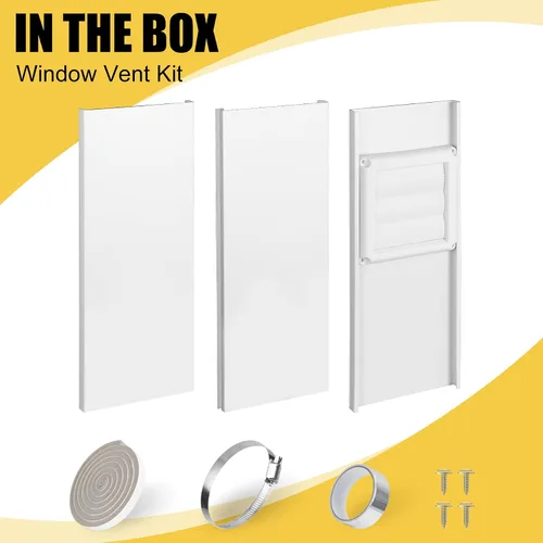 Miniatura 9 de Kit de ventana de ventilación de secadora para manguera de ventilación de secadora de 4 pulgadas, con cubierta de ventilación de secadora de cierre