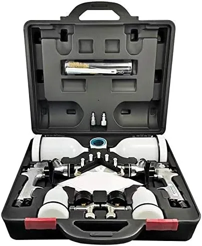 DYNAMIC POWER HVLP y kit de pistola de pulverización de alimentación por gravedad estándar, incluye (1) pistola de pulverización HVLP y (1) pistola