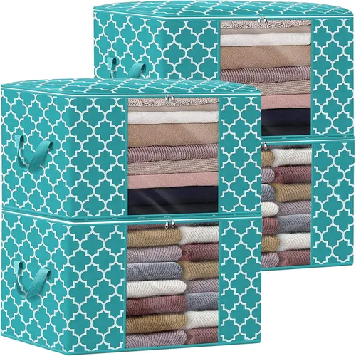Miniatura 28 de WISELIFE Bolsas de almacenamiento, organización de ropa de manta grande y contenedores de almacenamiento para ropa de cama, edredones, organizador