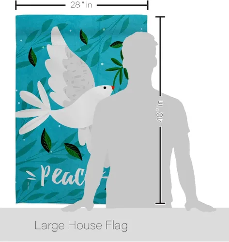 Miniatura 2 de Breeze Decor Want Peace House - Paquete de bandera de Sweet Life Earth Support con protección del medio ambiente, bordado de bandera de jardín