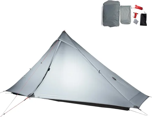 Miniatura 10 de 3FULGEAR Lanshan1 Pro - Tienda de campaña ultraligera para 1 persona, 3/4 estaciones, profesional de nailon 20D de doble cara, tienda de campaña