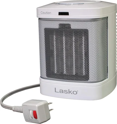 Miniatura 8 de Lasko Calentador Eléctrico Portátil de Cerámica para Espacio con Enchufe ALCI para Uso en Baño, 2 Ajustes de Calor y Botón de Calor Simple, 8