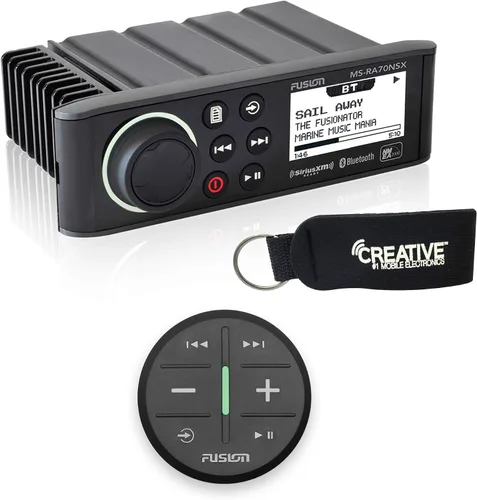 Fusion MS-RA70NSX Sistema de entretenimiento marino con control remoto inalámbrico - negro