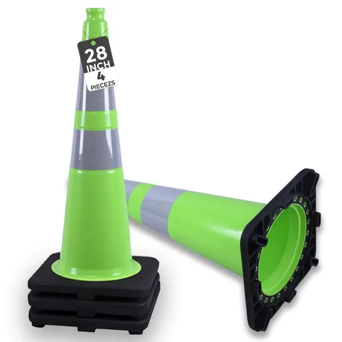 Miniatura 17 de BESEA Paquete de 4 conos de tráfico azules de 12 pulgadas con collar reflectante de 4 pulgadas, conos de seguridad de PVC resistentes con base