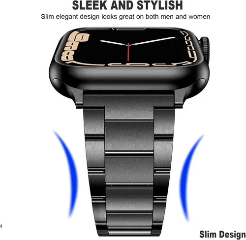 Miniatura 2 de Correas de acero inoxidable compatibles con Apple Watch Band de 1.929 in 1.772 in 1.732 in 1.654 in 1.614 in 1.575 in 1.496 in hombres y mujeres