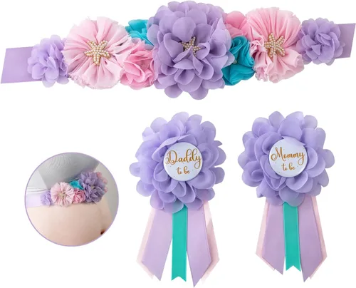 Miniatura 8 de Cinturón de maternidad para mamá para ser papá para ser ramillete, decoración de baby shower, accesorios para fotos de embarazo, regalos de recuerdo
