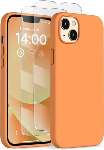 Miniatura 11 de Funda de silicona diseñada para iPhone 14 Plus, con 2 protectores de pantalla, funda protectora de cuerpo completo a prueba de golpes, funda delgada
