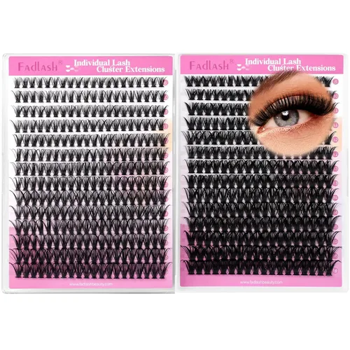 Miniatura 37 de Extensiones de pestañas en racimo 20D, bandeja mixta con pestañas individuales en racimo, de visón negro, para colocar en casa, maquillaje