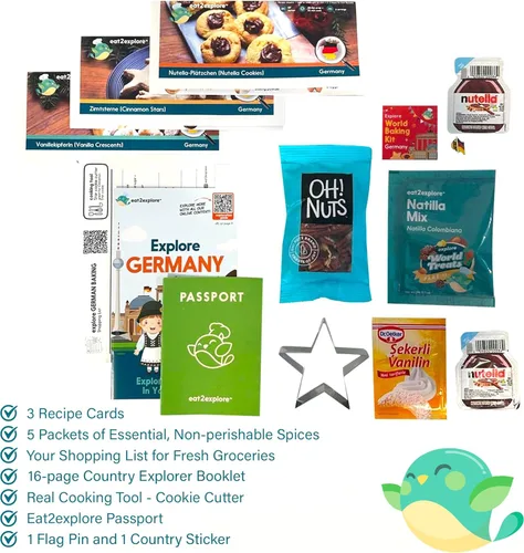 Miniatura 2 de Kit de horneado de postres reales para familias – Kit interactivo y educativo incluye 3 tarjetas de recetas con ingredientes clave, herramientas