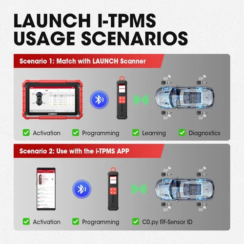 Miniatura 4 de Nueva herramienta de servicio TPMS portátil LAUNCH X-431 i-TPMS TSGUN 2026, reinicio, reinicio y programa, sensores TPMS Funciona con escáner X-431