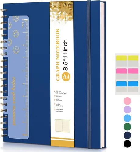 Miniatura 12 de Lined Spiral Notebook Journal 8.5” x 11”, A4 Large Notebooks for Women Men, College Ruled Journal, 100 GSM Paper, Plastic Hardcover Spiral Bound