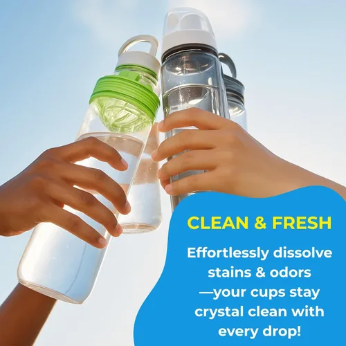 Miniatura 4 de flowcheer Paquete de 36 tabletas de limpieza de botellas Fórmula potente y de control de olores Limpiador profundo para acero inoxidable