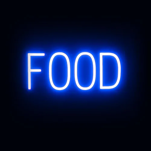 Miniatura 46 de SpellBrite Letrero EAT Letrero de neón para comer con luz LED azul, 13.1 x 6.3 pulgadas