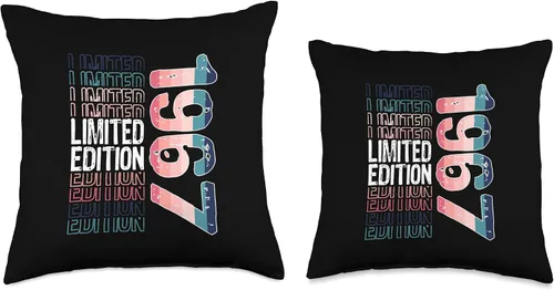 Miniatura 3 de Limited Edition Vintage 1967 Retro Birthday Throw Pillow