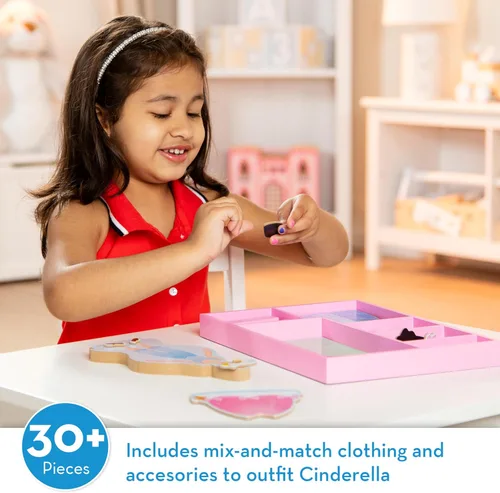 Miniatura 2 de Melissa & Doug juego de muñeca de madera y disfraz magnético de Cenicienta de Disney (+ de 30 unidades)