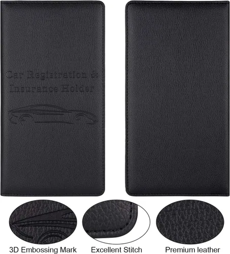 Miniatura 5 de Cacturism Soporte para registro y seguro de automóvil, guantera de vehículo, organizador de automóvil para hombres y mujeres, funda de accesorios
