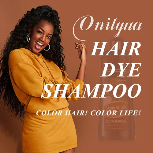 Miniatura 7 de Champú de tinte para el cabello castaño oscuro, champú de color de cabello con aceite de argán para hombres y mujeres, champú 3 en 1 para teñir